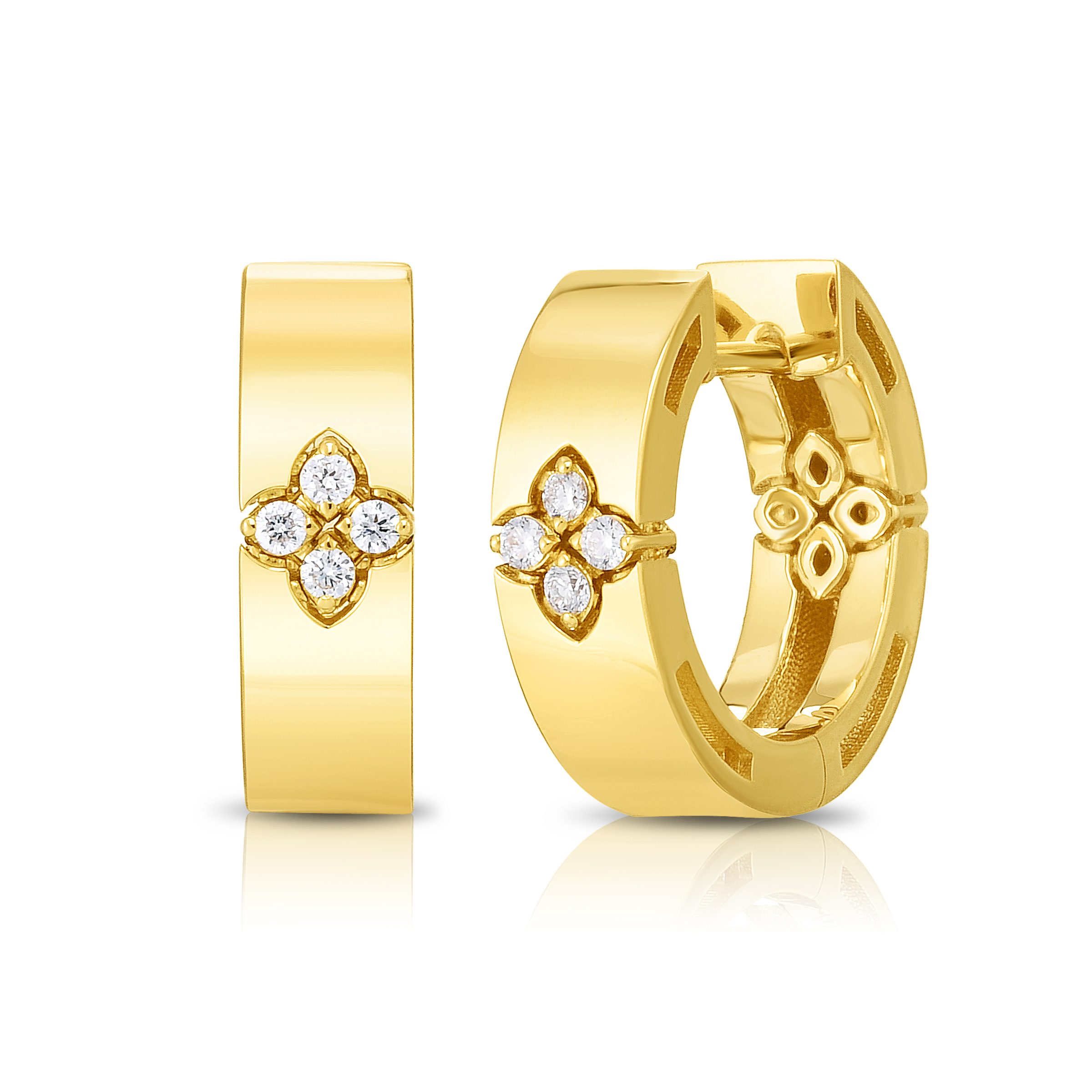 18k Yellow Gold Love In Verona Diamond Hoop Earrings