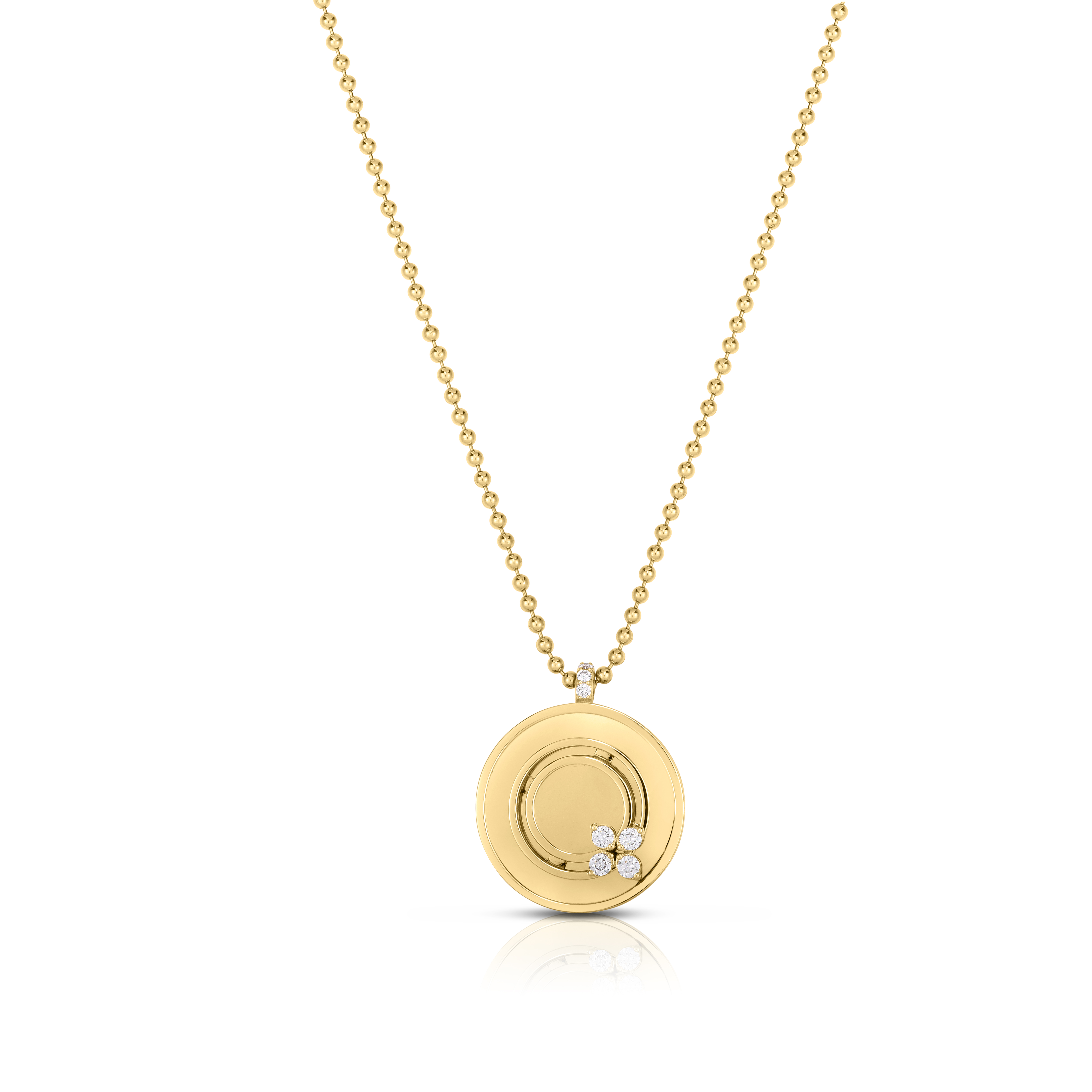 18k Yellow Gold Love In Verona Diamond Disc Necklace