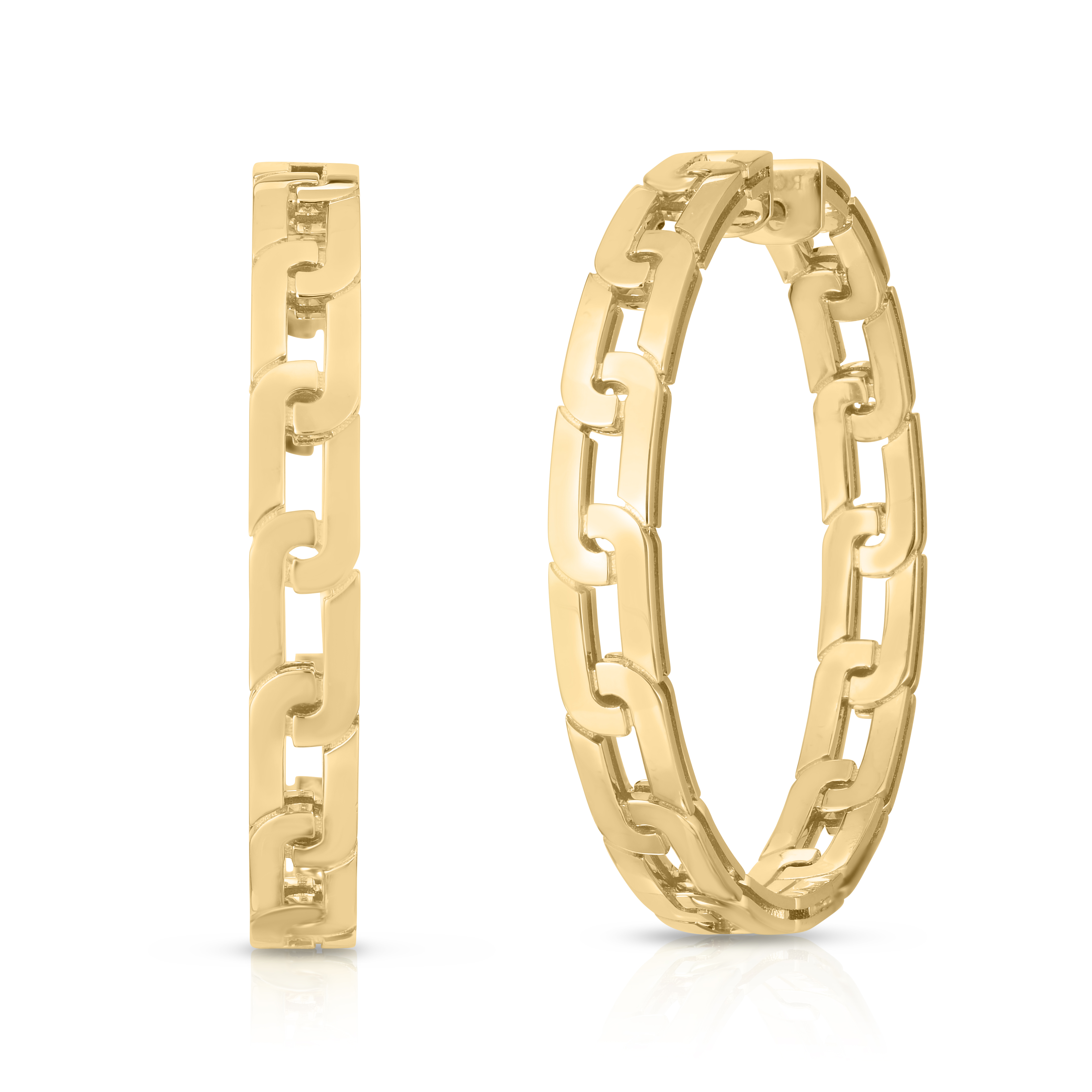 18k Yellow Gold Navarra Extra Large Hoop Earrings