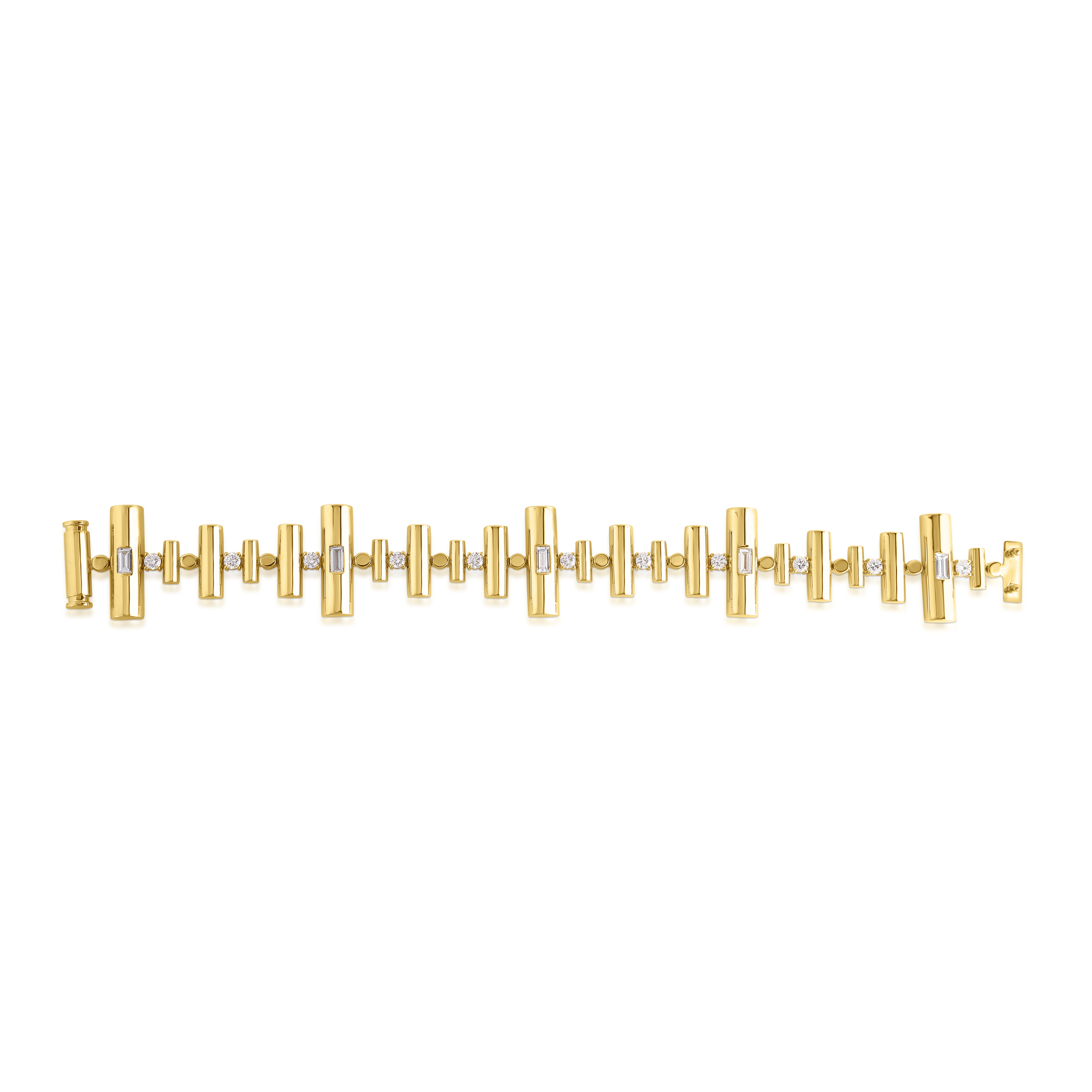 18k Yellow Gold Domino Diamond Bracelet