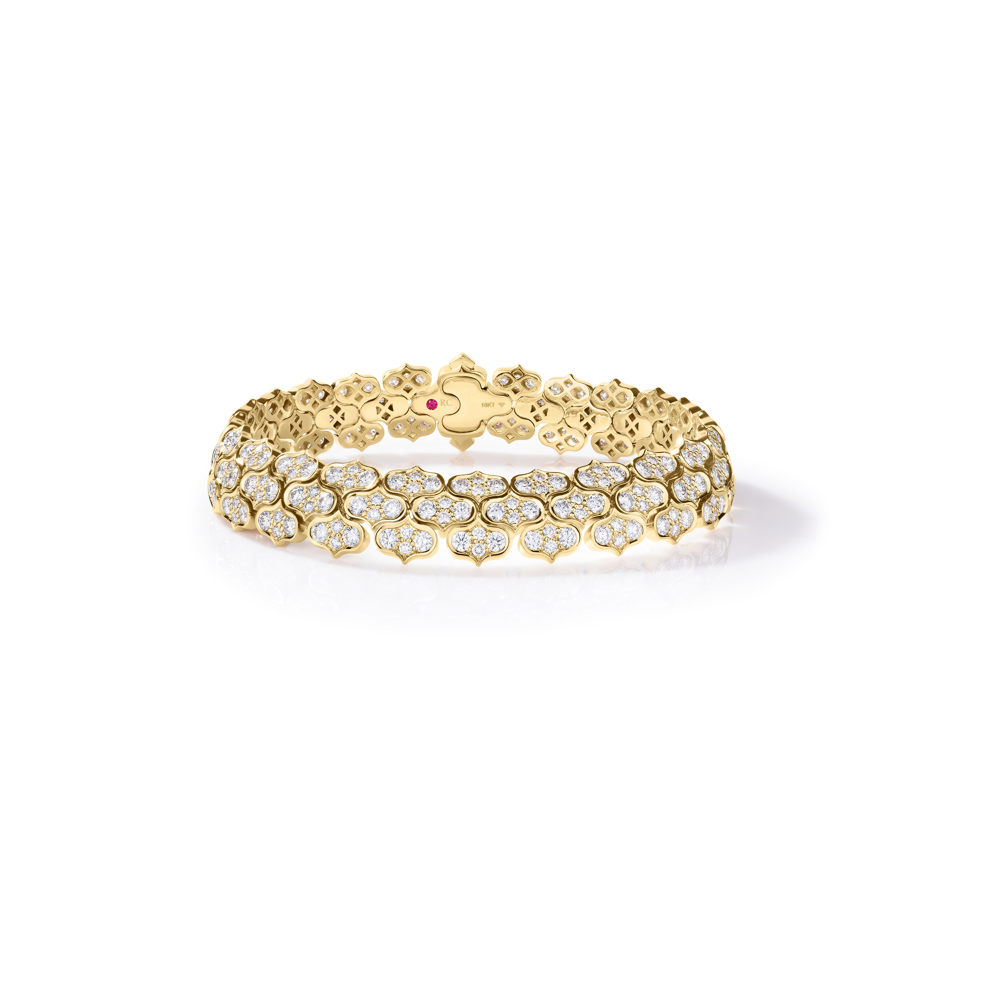 18k White Gold Cobra Pave Diamond Bracelet