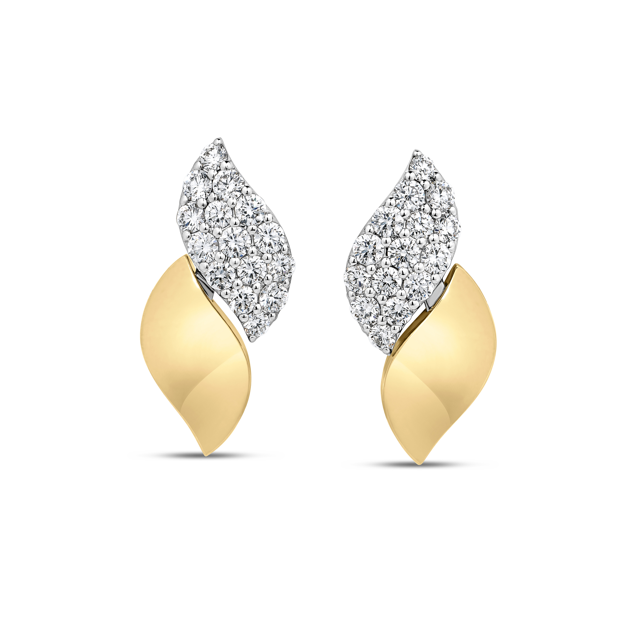 18k Yellow/white Gold San Marco Diamond Stud Earrings