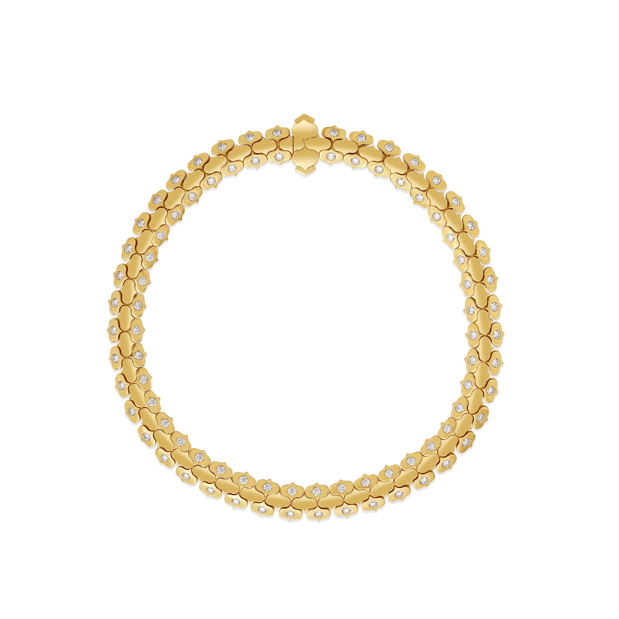 18k Yellow Gold Cobra Diamond Narrow Bracelet