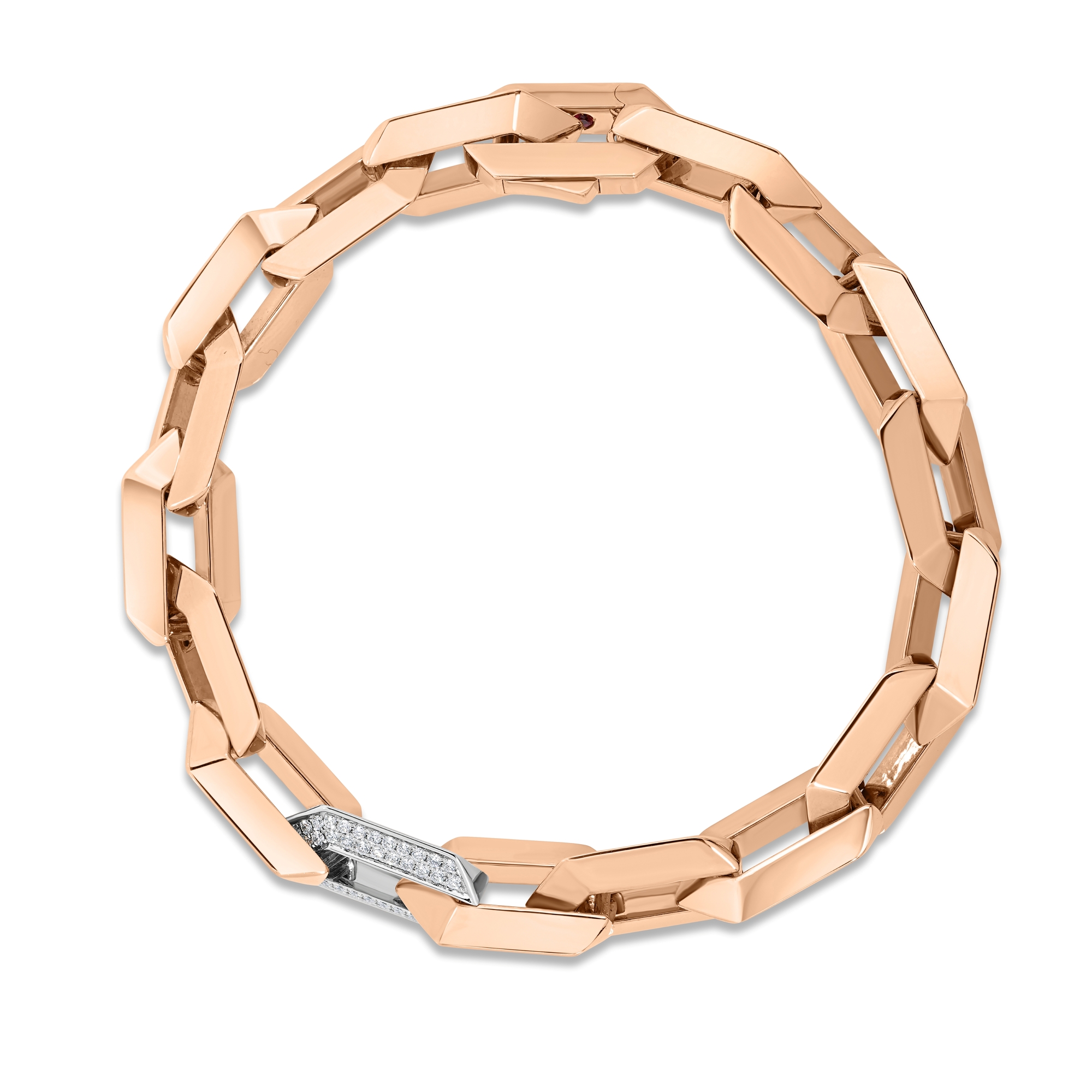 18k Rose/white Designer Gold Diamond Bracelet