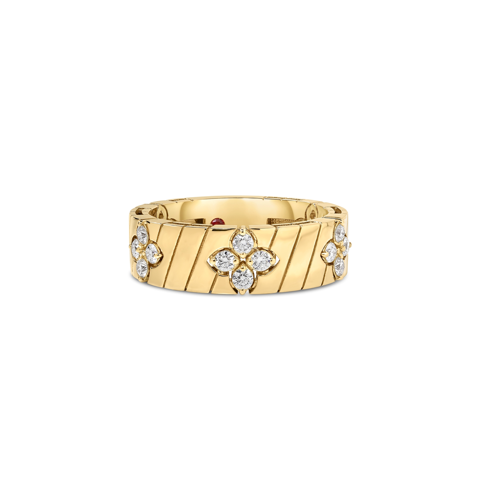 18k Yellow Gold Love In Verona  Ridged Diamond Ring