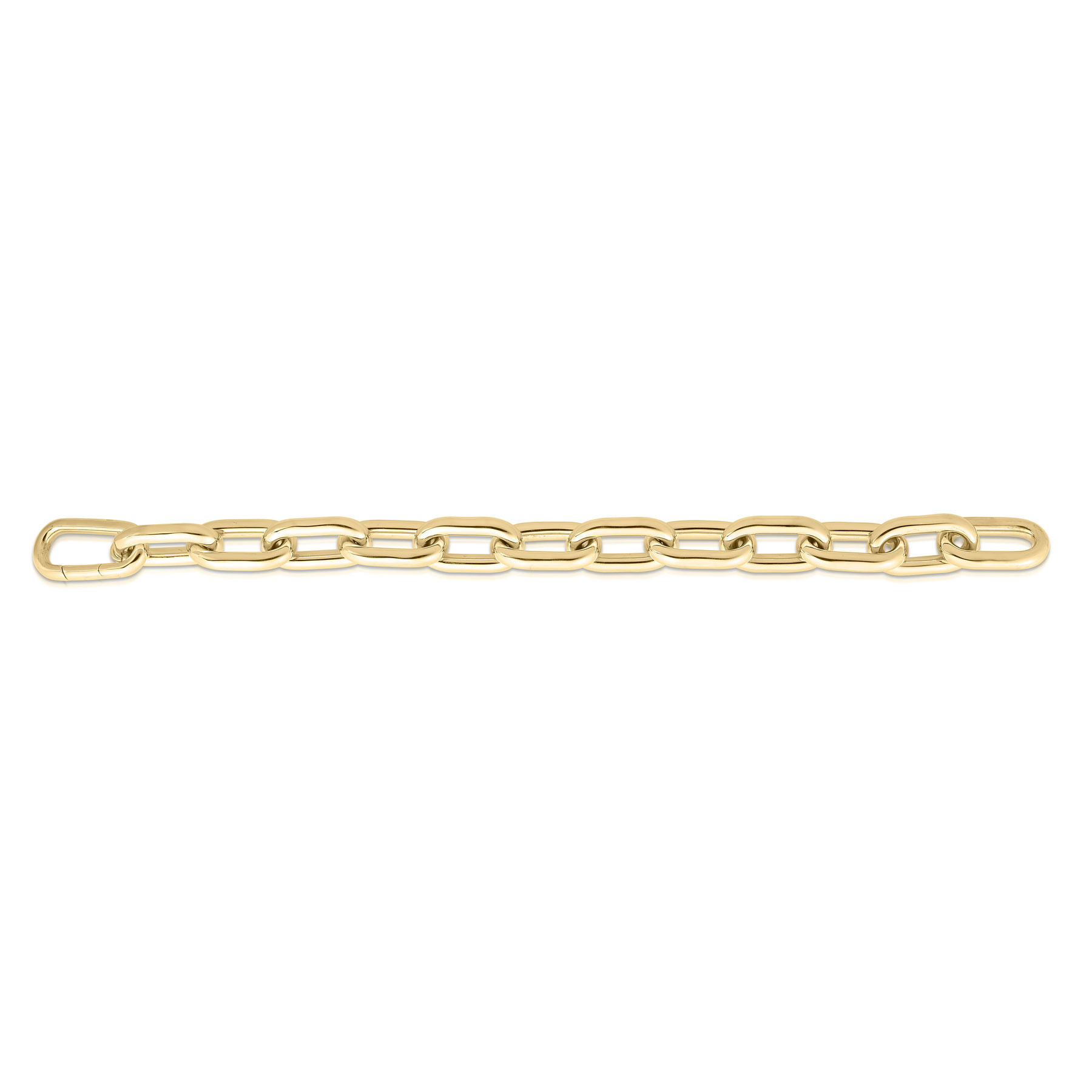 18k Yellow Chunky Paperclip Womens Bracelet
