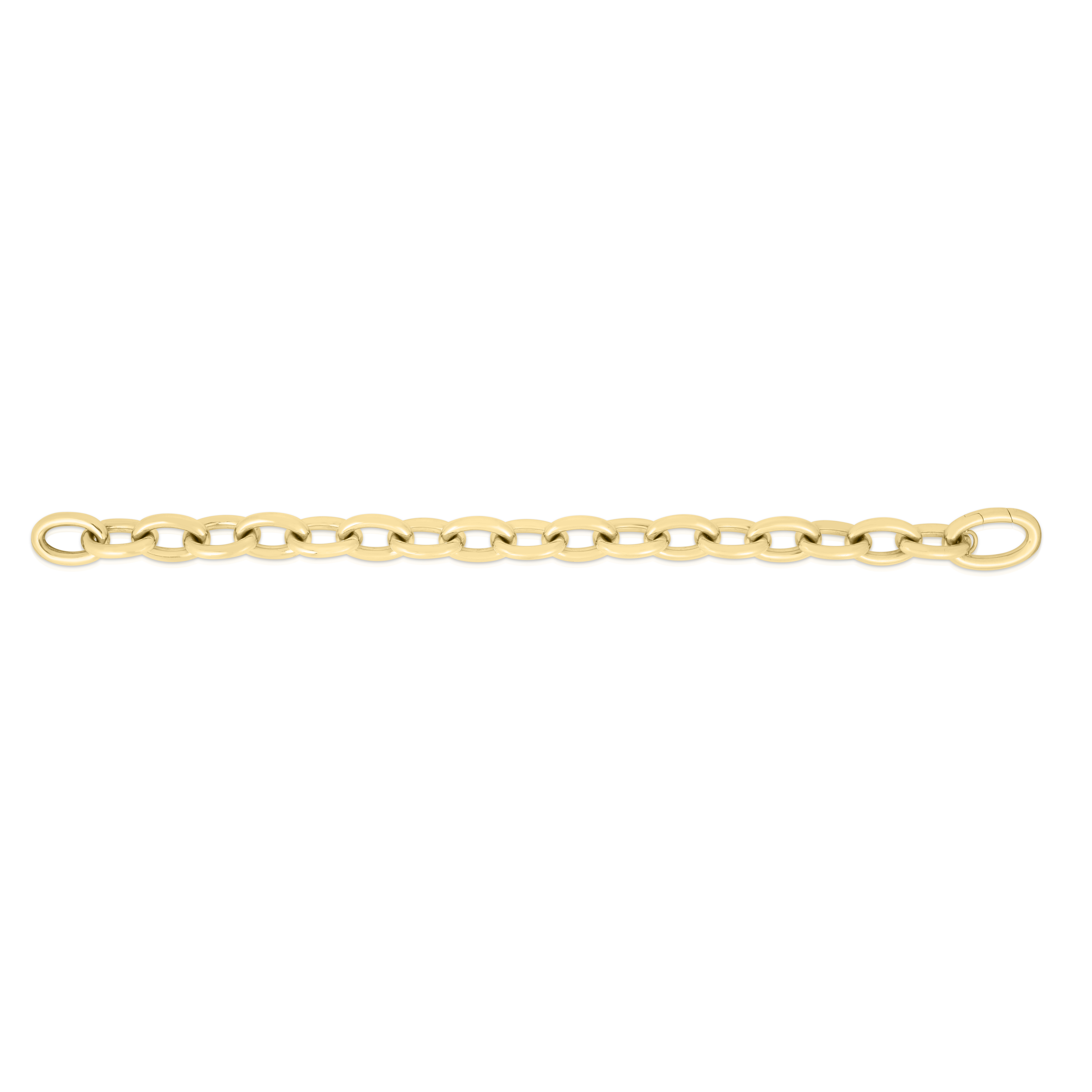 18k Yellow Designer Gold Small Oval Link Bracelet