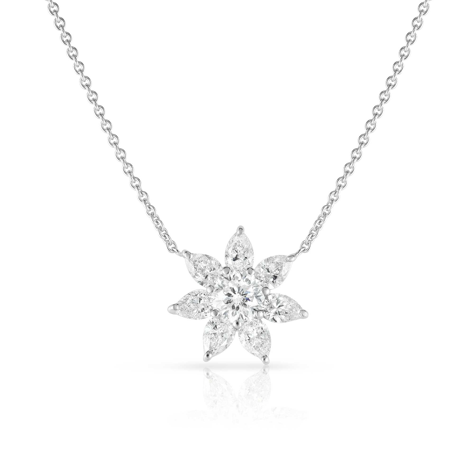 18k White Gold Stelle Diamond Necklace - .50 Ct Cnt & 6ps