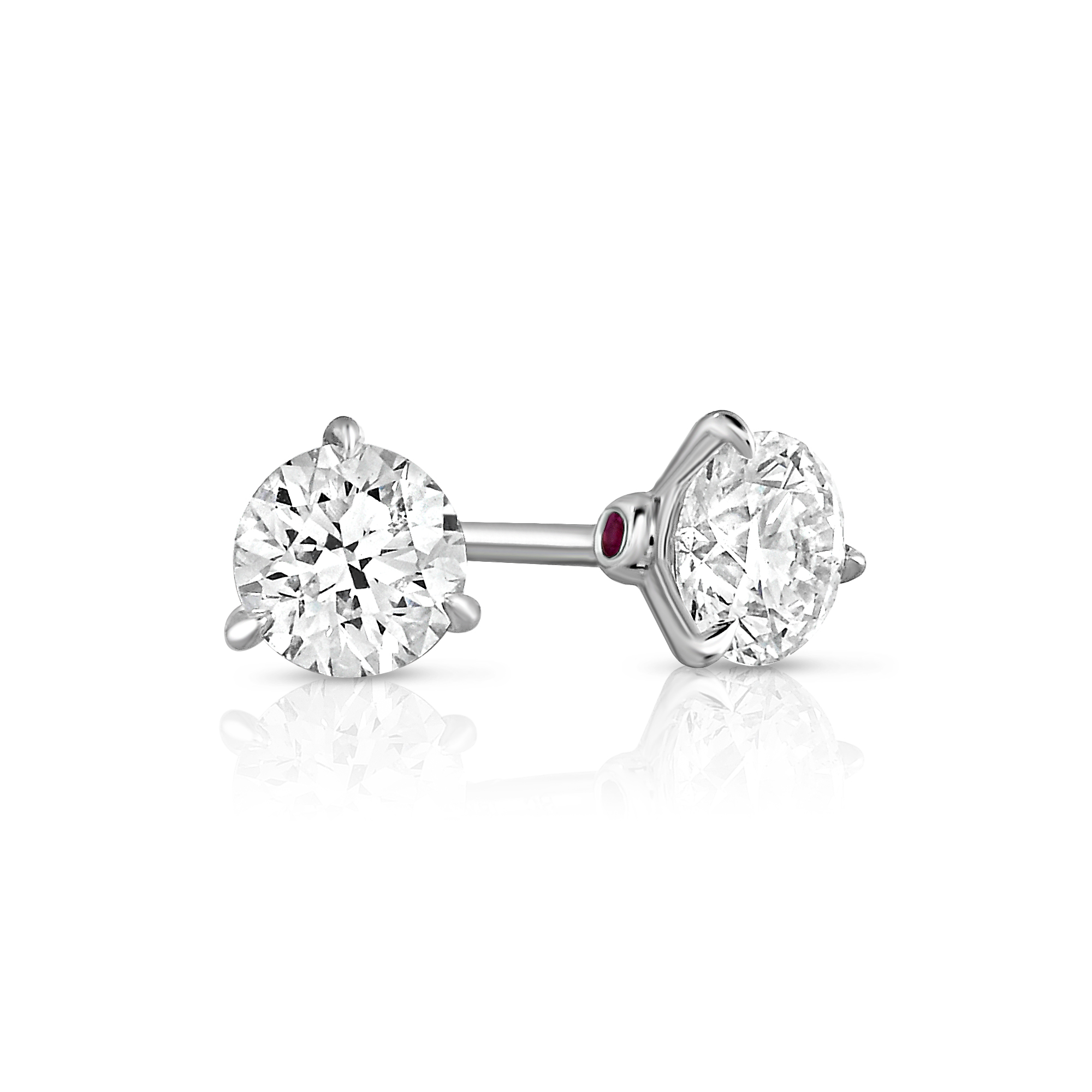 18k White Gold Classic Diamond Medium Diamond Stud Earrings