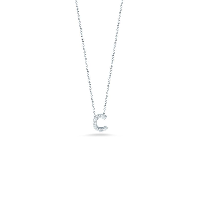 Roberto Coin 18Kt Gold Love Letter C Pendant With Diamonds