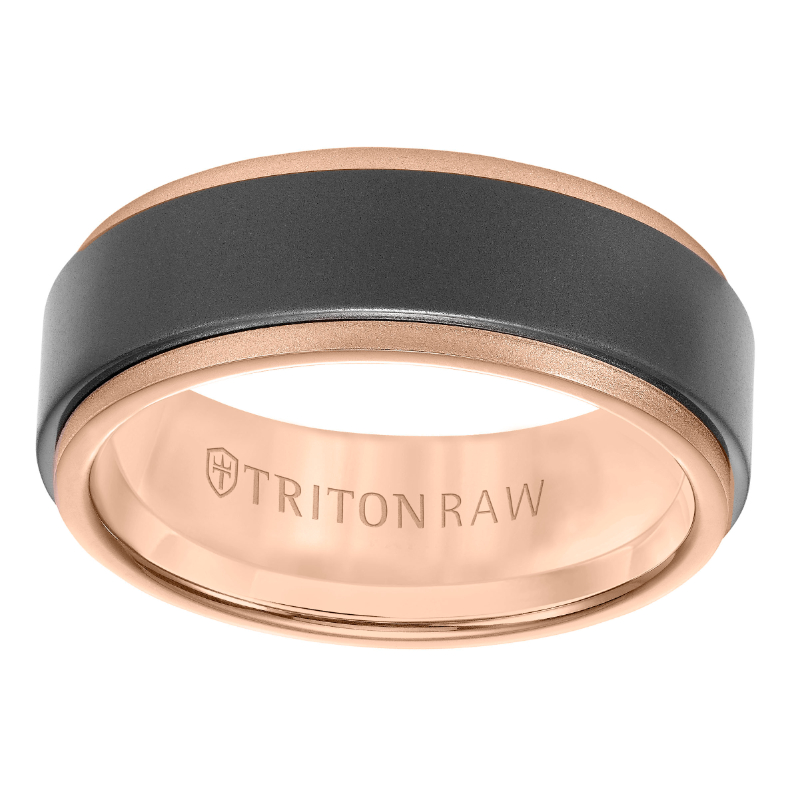 18K Rose Gold ring with step edge