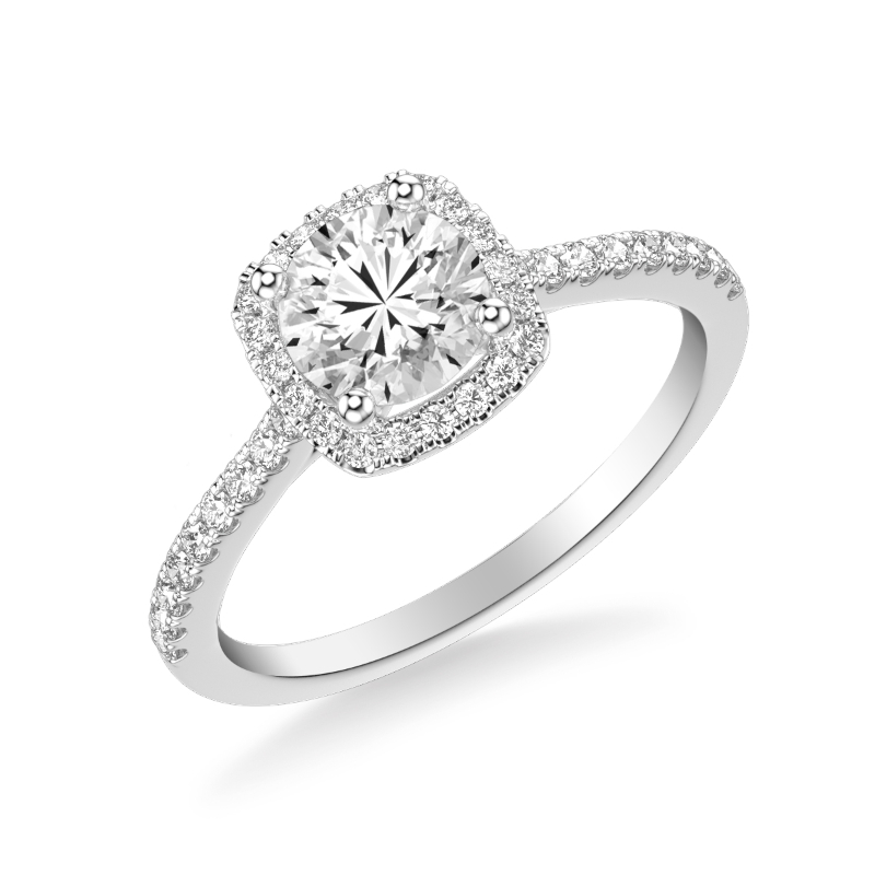 Cushion Halo Diamond Engagement Ring