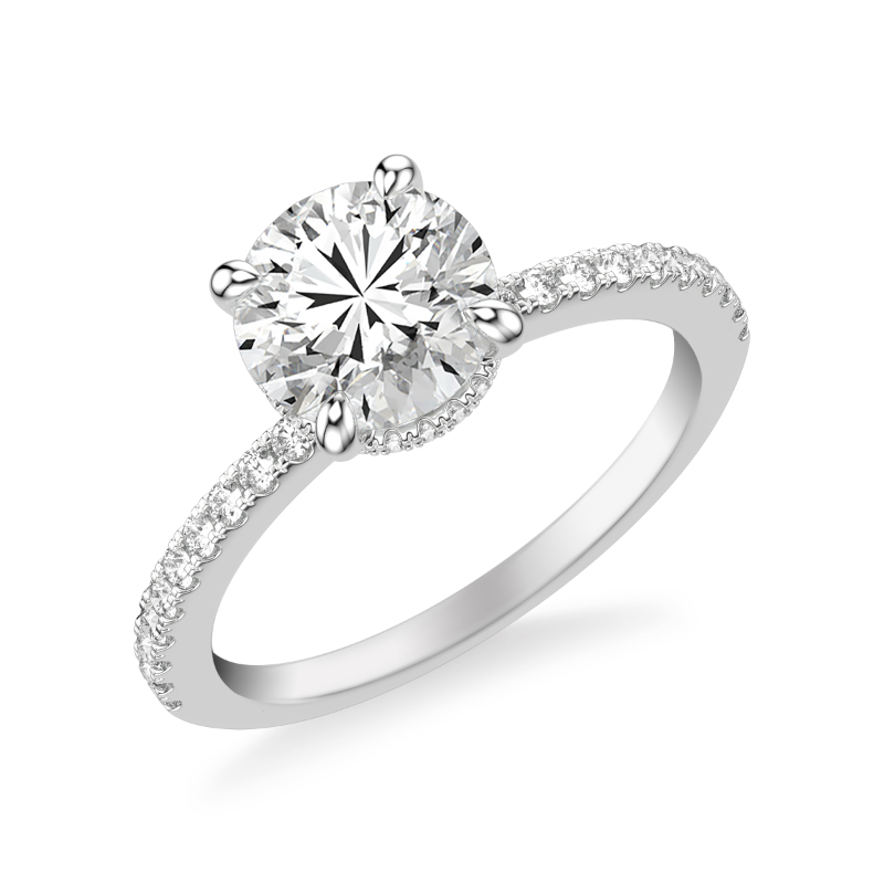 Hidden Halo Round Diamond Engagement Ring