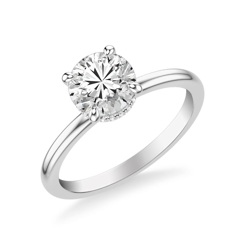 Classic Hidden Halo Solitaire Engagement Ring