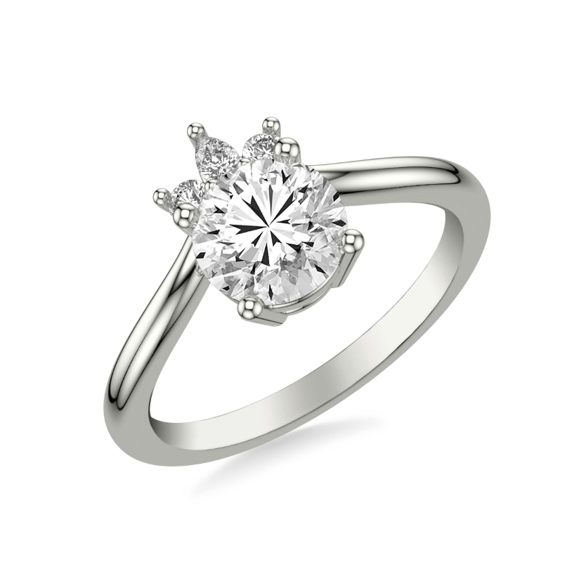 Unique Round Diamond Engagement Ring