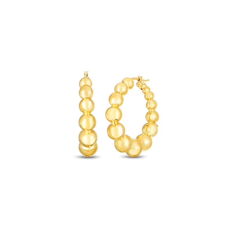 Roberto Coin 18K Y Graduated 38Mm Bead Hoop Earrings
