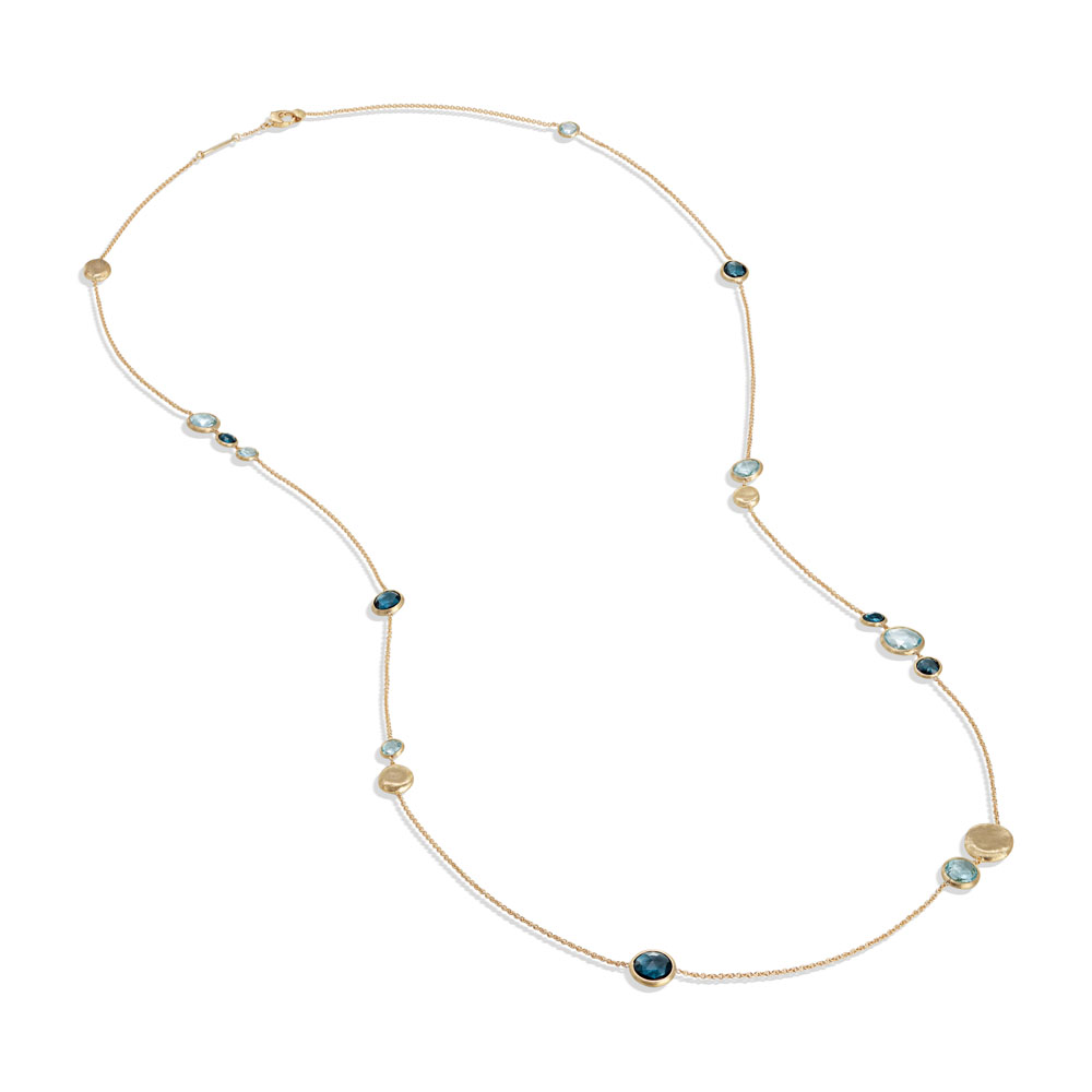 Jaipur Mixed Blue Topaz Long Necklace