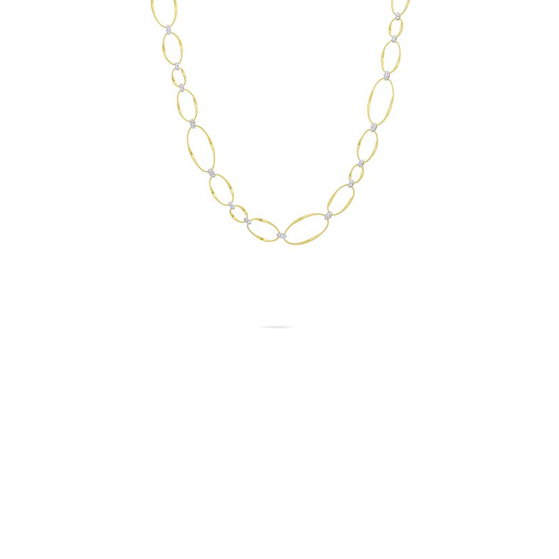 Marrakech Yellow Gold  Diamond Flat Link Collar Necklace