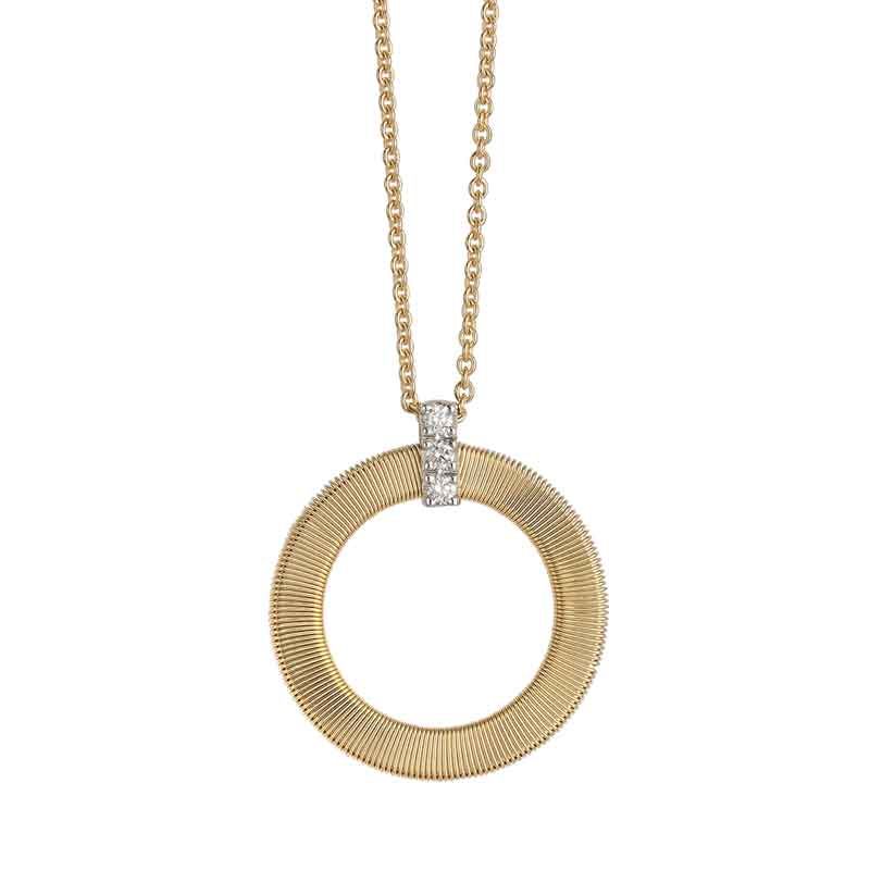 Masai Gold and Diamond Single Circle Short Necklace
