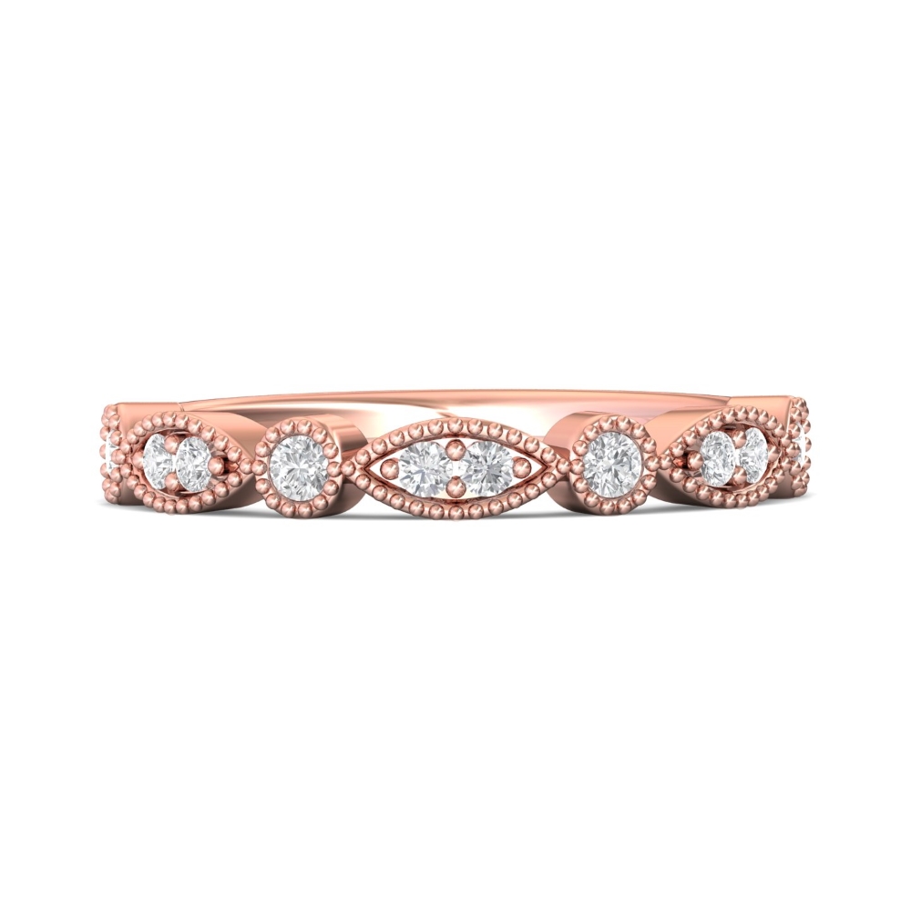 FlyerFit® 14K Pink Gold Stackers Wedding Band