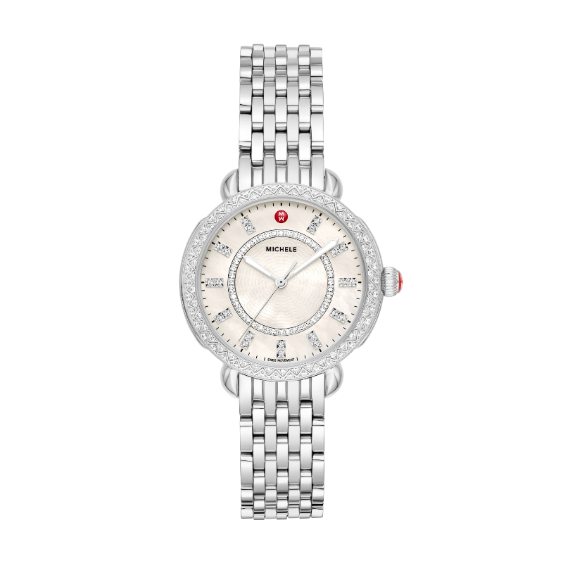 Michele Sidney MOP Diamond Stainless Watch