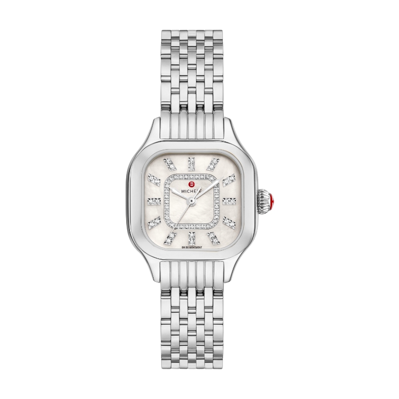 Michele Meggie Diamond MOP Steel Watch 29mm
