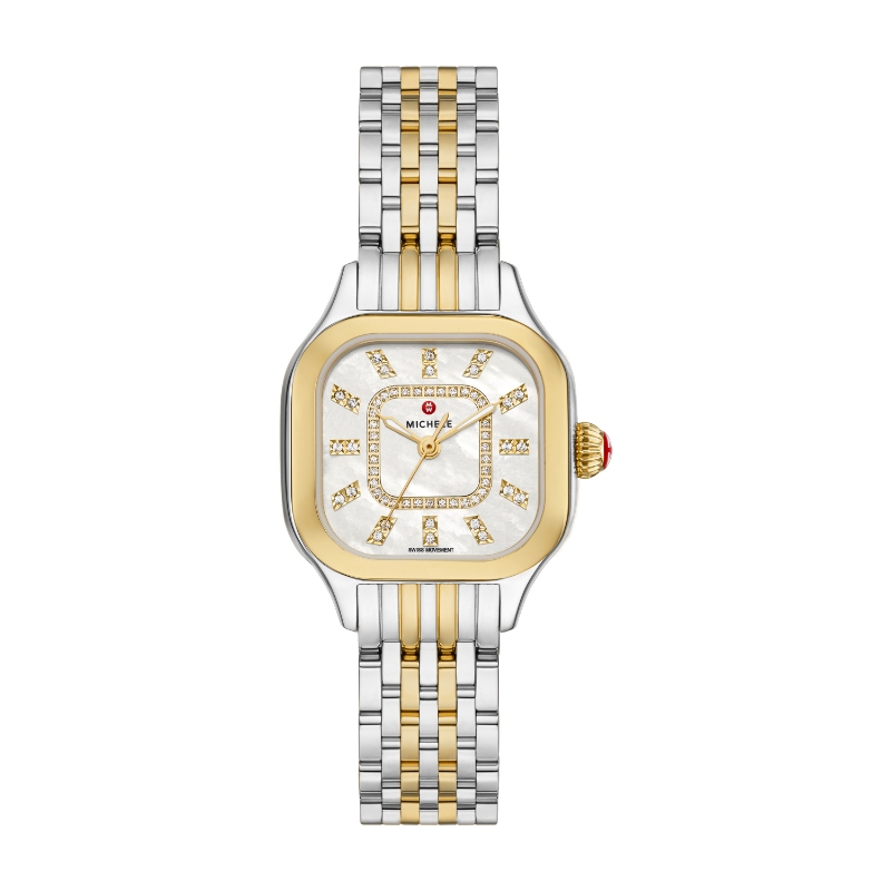 Michele Meggie Two-Tone Diamond MOP Watch