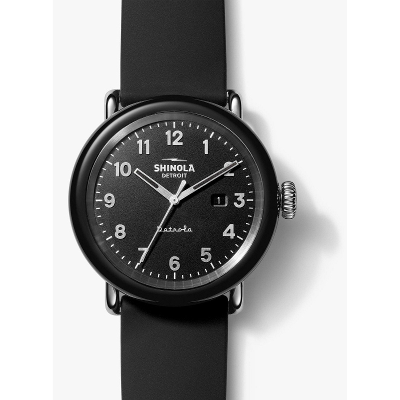 Vinton 38MM Watch With White Arabic Dial And Natural Leather Strap