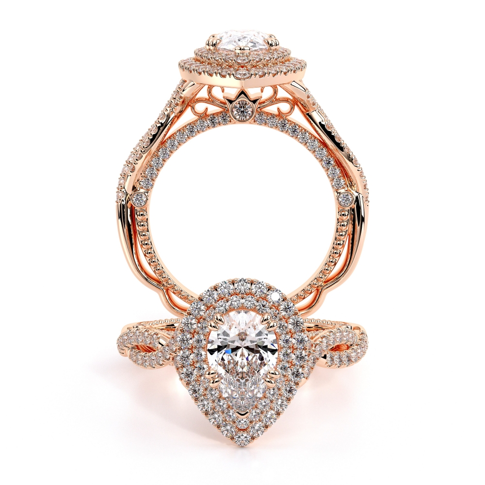 14K Rose Gold VENETIAN-5066 PEAR Ring