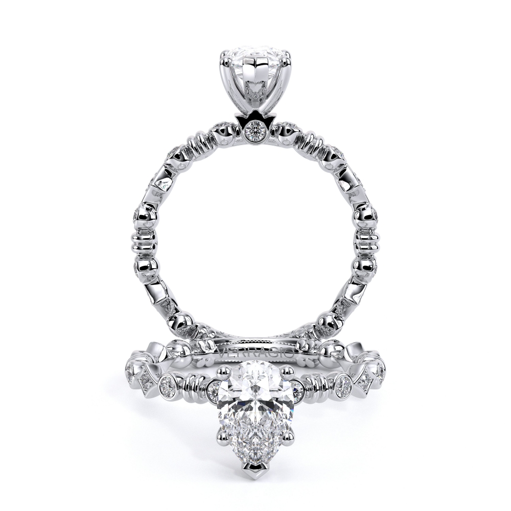 14K White Gold Renaissance-973-PEAR Ring